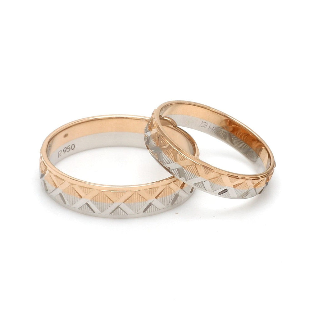 Jewelove™ Rings Both Designer Unisex Platinum & Rose Gold Couple Rings JL PT 1122