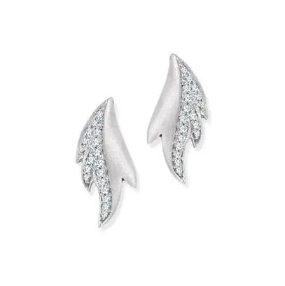 Dew Drops Platinum Earrings with Diamonds SJ PTO E 122