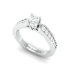 Jewelove™ Rings Diamond Accent Platinum Solitaire Mounting JL PT 672-M