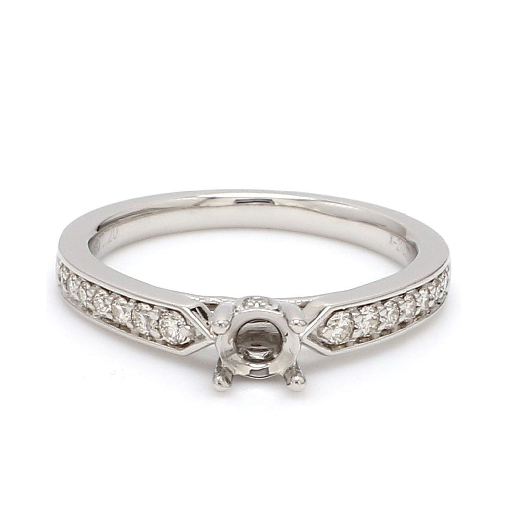 Jewelove™ Rings Women's Band only / SI IJ Diamond Accent Platinum Solitaire Mounting JL PT 672-M