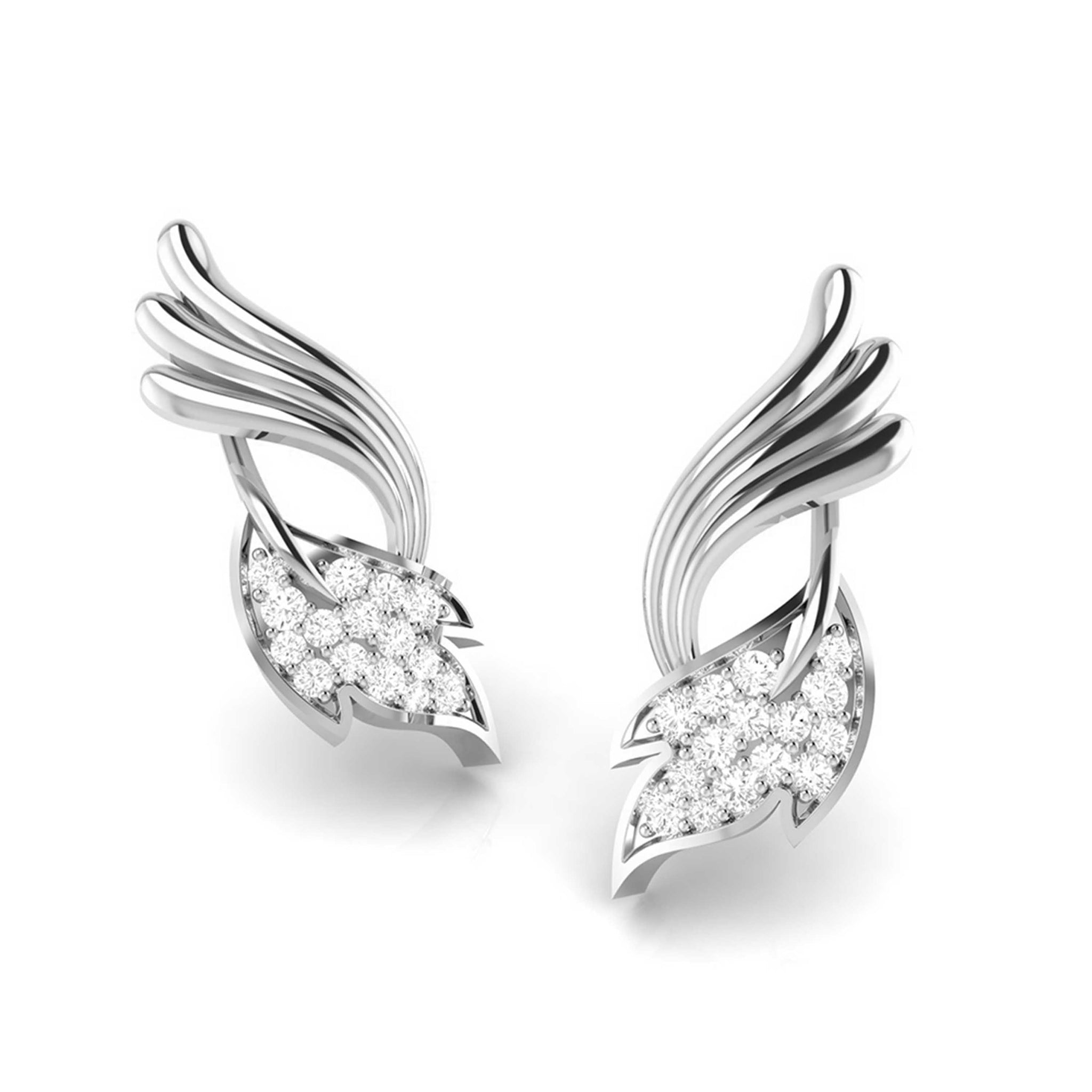 Jewelove™ Earrings Diamond Platinum Wings Earrings for Women JL PT E BT 42-H