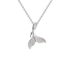 Jewelove™ Pendants SI IJ Dolphin’s Tail Platinum Diamonds Pendant for Women JL PT P 1276