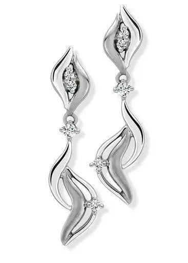 Elegant Dangling Platinum Earrings with Diamonds SJ PTO E 135 in India
