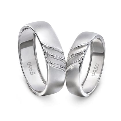 Jewelove™ Rings Both Elegant Plain Platinum Couple Rings JL PT 534