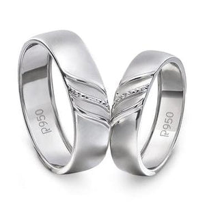 Elegant Plain Platinum Couple Rings JL PT 534 - Main Image