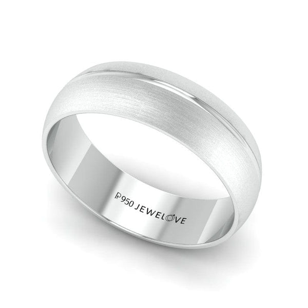 Jewelove™ Rings Men's Band only Elegant Platinum Couple Rings with Line Groove JL PT 567