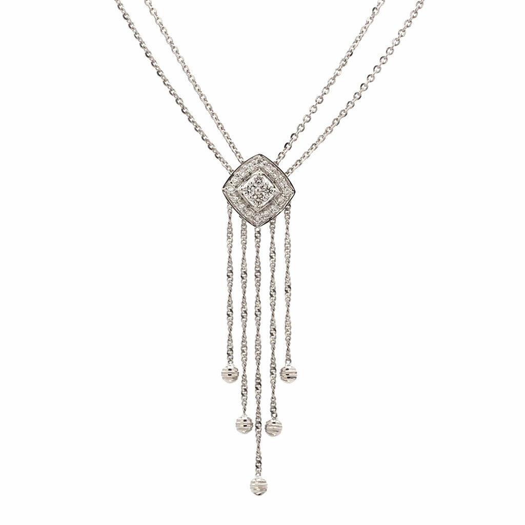 Jewelove™ Pendants & Earrings Necklace only / SI IJ Elegant Platinum Evara Diamond Necklace & Earrings with Diamonds for Women JL PTN 717