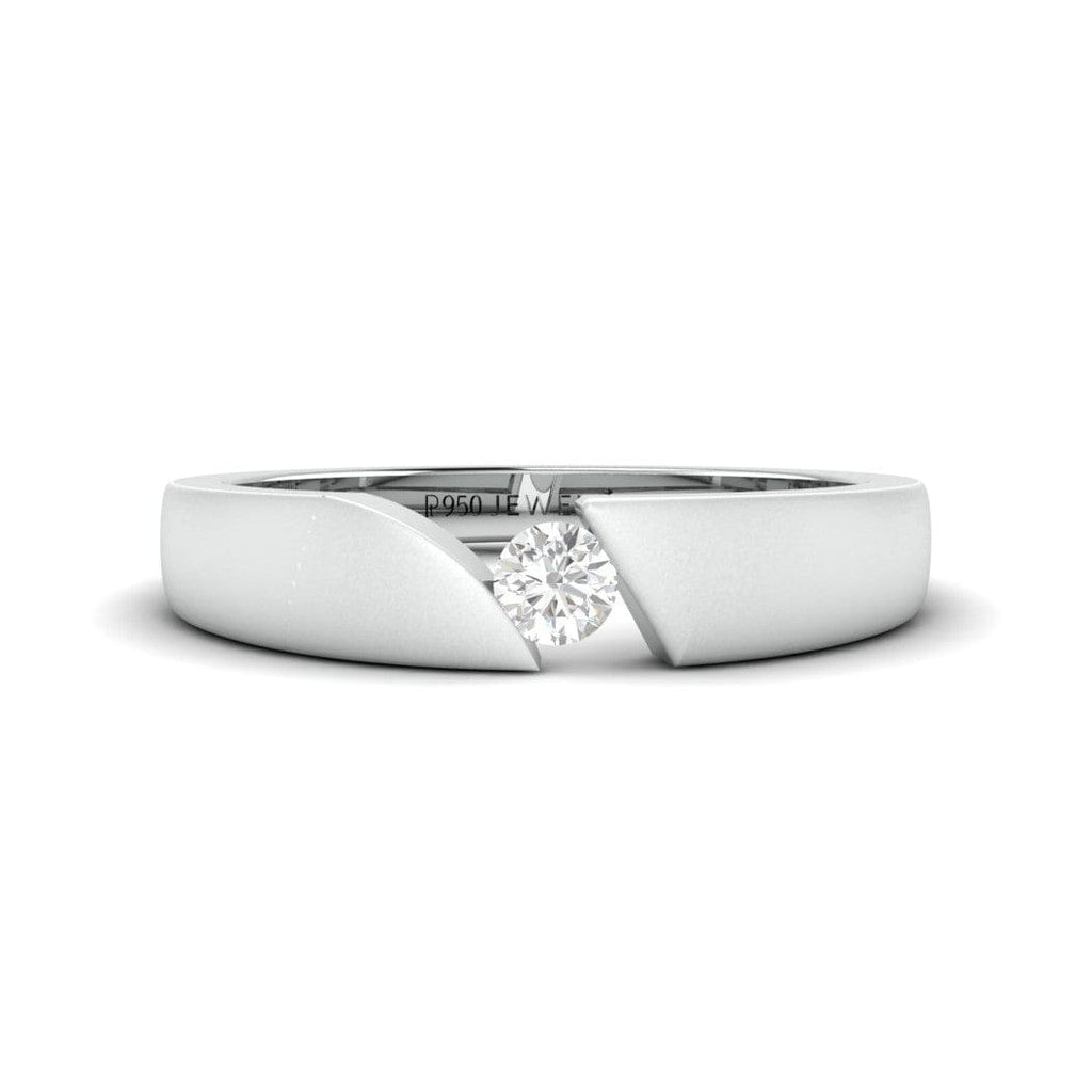 Jewelove™ Rings Men's Band Only / SI IJ Elegant Single Diamond Ring for Men JL PT 578