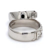 Side View of Embossed Platinum Wedding Bands SJ PTO 233