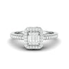 Jewelove™ Rings Women's Band only Emerald Cut Solitaire-look Platinum Engagement Ring for Women JL PT 1011