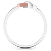 Circle View of Entangled Heart Simple Platinum & Rose Gold Ring for Women JL PT 549