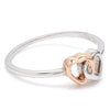 Side View of Entangled Heart Simple Platinum & Rose Gold Ring for Women JL PT 549