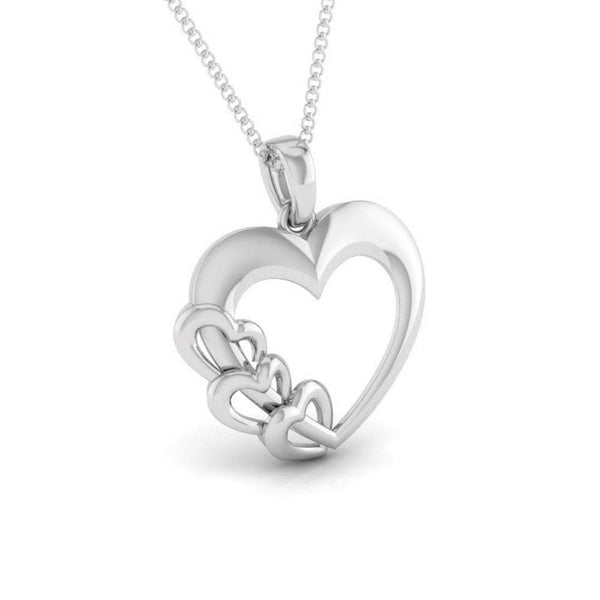 Front Side View of Plain Platinum Love Pendant JL PT P 8233