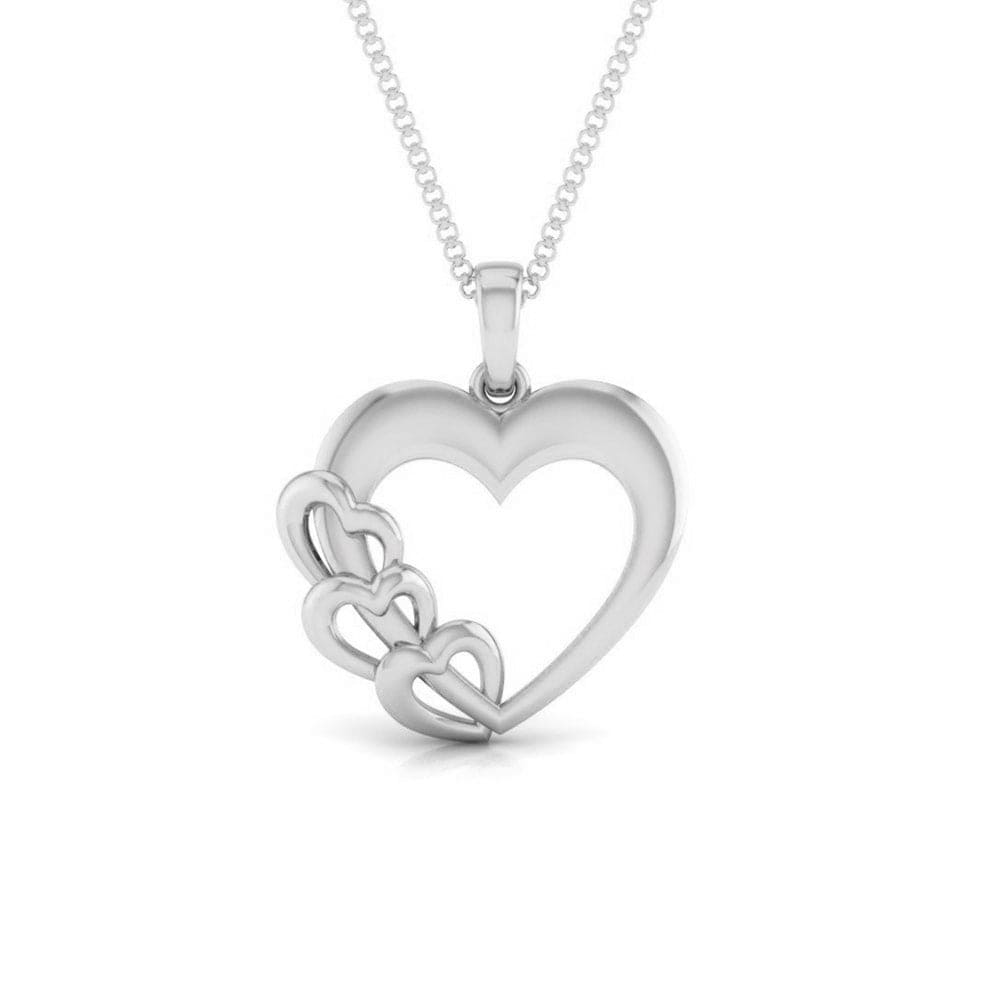 Front View of Plain Platinum Love Pendant JL PT P 8233