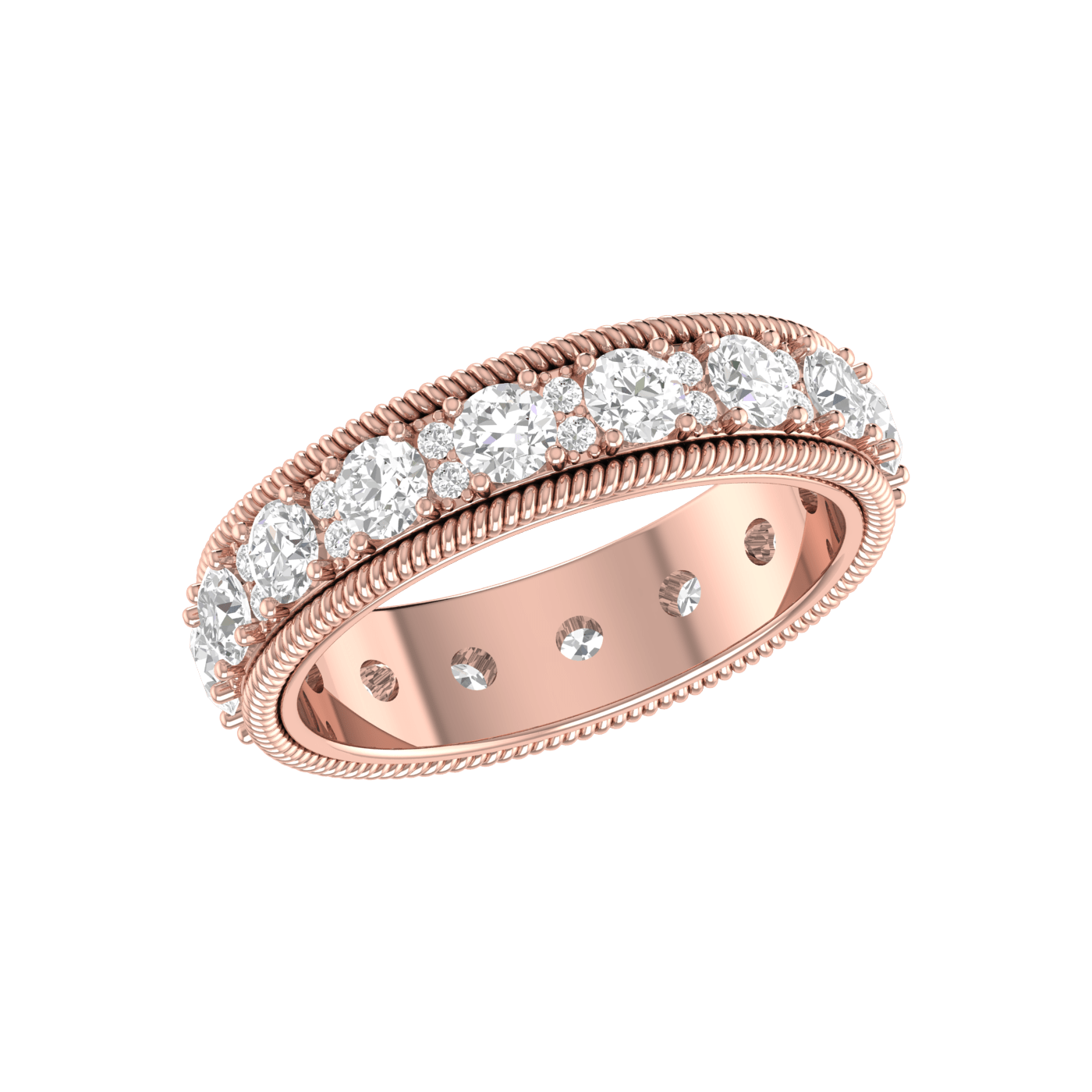 Jewelove™ Rings Eternity Rose Gold Diamond Wedding Ring for Women JL AU RD RN 9287R