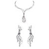 Evara Platinum Necklace Earrings with Diamonds JL PT N21