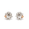 Front View of Evara Platinum Rose Gold Diamond Cut Earrings for Women JL PT E 254