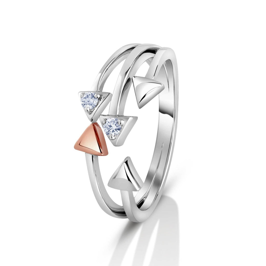 Jewelove™ Rings Evara Platinum Rose Gold Diamond Ring for Women JL PT 1091