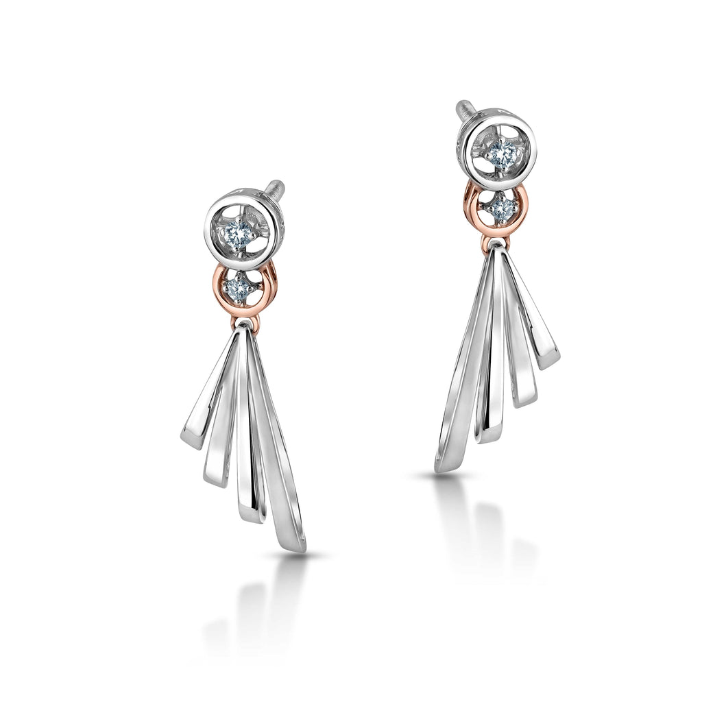 Jewelove™ Earrings SI IJ Evara Platinum Rose Gold Diamonds Earrings for Women JL PT E 228