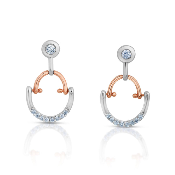 Jewelove™ Earrings Evara Platinum Rose Gold Diamonds Earrings for Women JL PT E 263
