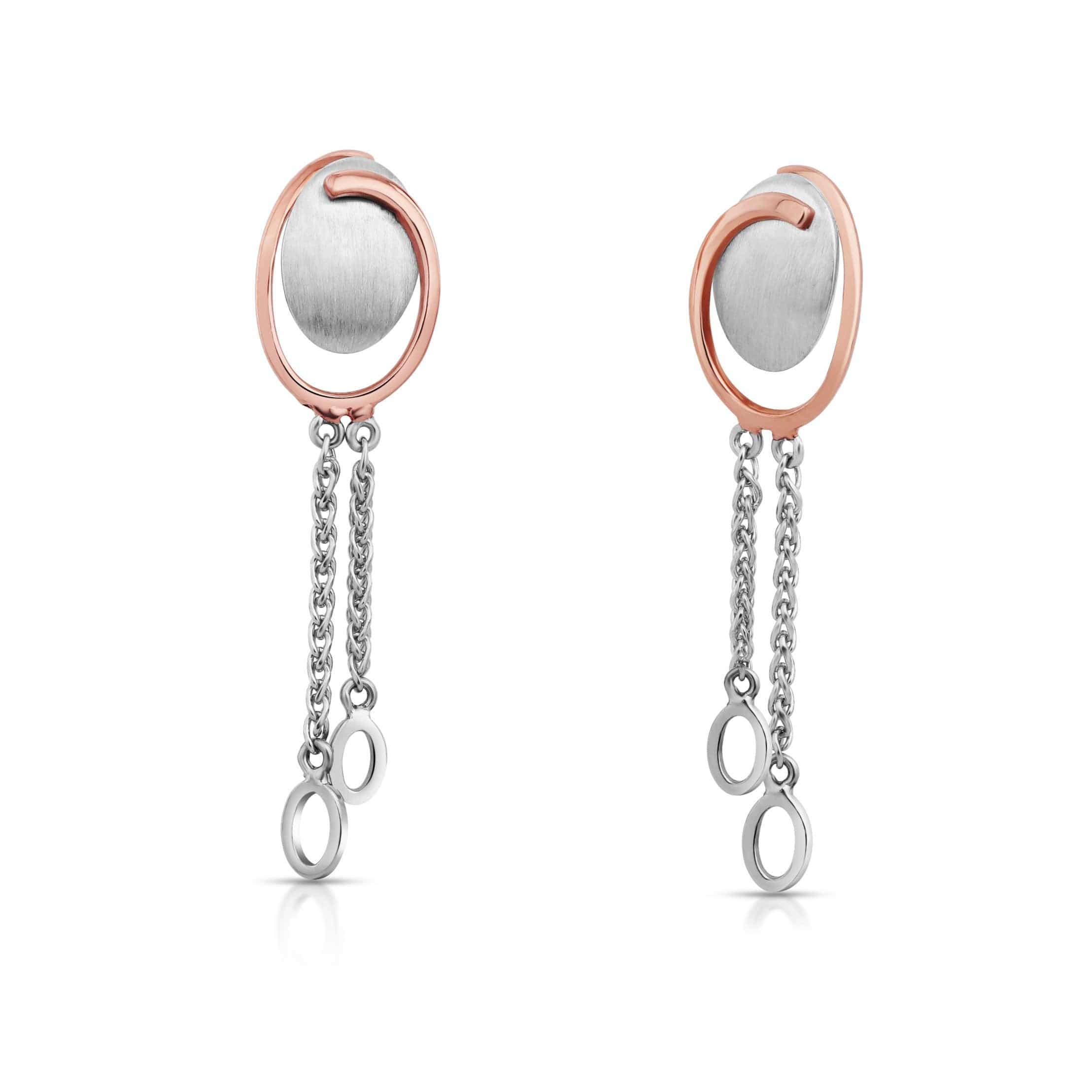 Evara Platinum Rose Gold Earrings for Women JL PT E 258