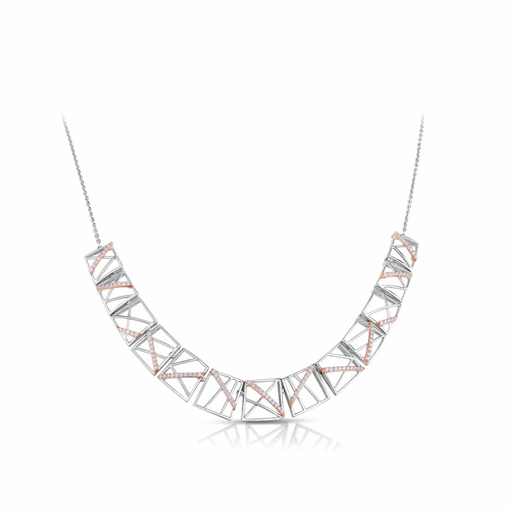 Jewelove™ Necklaces & Pendants Evara Platinum Rose Gold Necklace with Diamonds for Women JL PT N 184