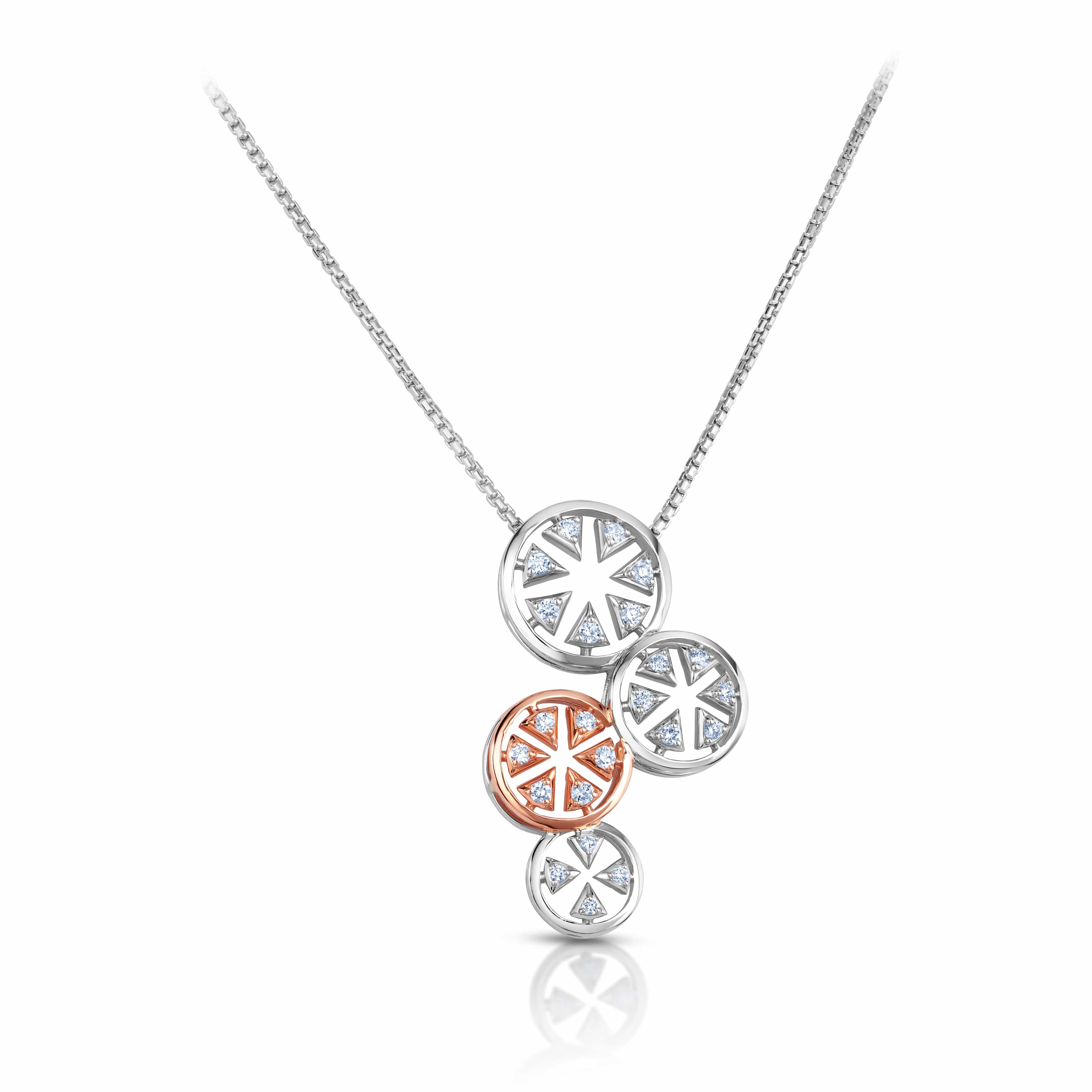Evara Platinum Rose Gold Necklace with Diamonds for Women JL PT N 183