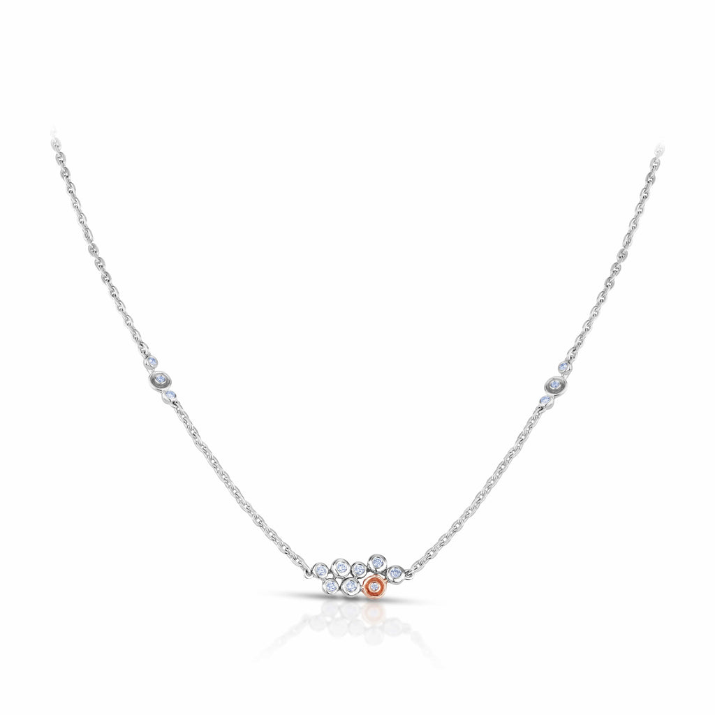 Jewelove™ Necklaces & Pendants Evara Platinum Rose Gold Necklace with Diamonds for Women JL PT N 186