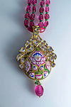 Exceptional Two sided Diamond Polki pendant with Pink Enamel SJ PS 80 by Suranas Jewelove - Suranas Jewelove
 - 2
