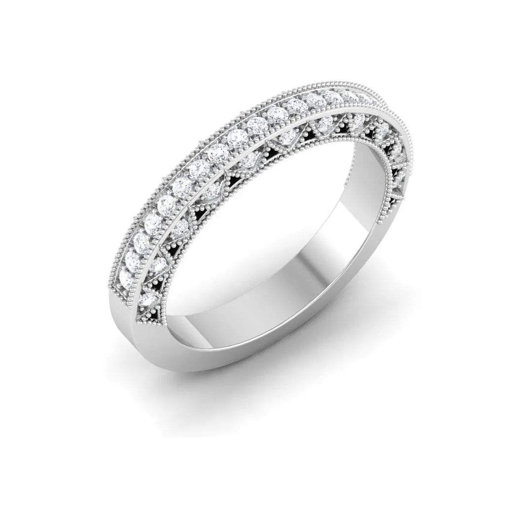 Jewelove™ Rings SI IJ / Women's Band only Exquisite Half Eternity Platinum Ring with Diamonds JL PT 443