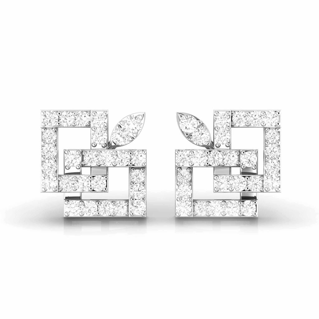 Jewelove™ Earrings SI IJ Fashionable Platinum Diamond Earrings for Women JL PT E OLS 36
