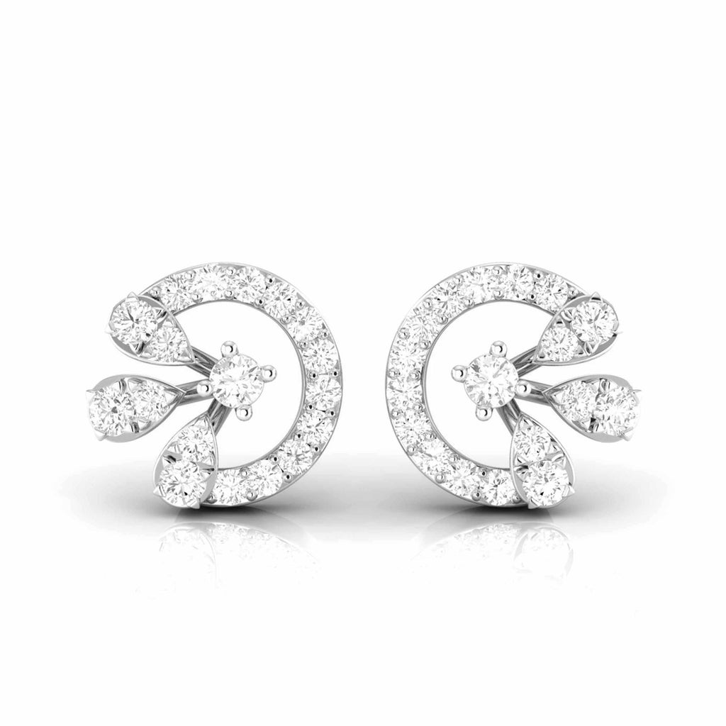Jewelove™ Earrings SI IJ Fashionable Platinum Diamond Earrings for Women JL PT E OLS 38