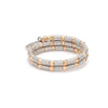 Jewelove™ Rings Women's Band only Flexible 2-row Platinum & Rose Gold Ring with Diamond Cut Balls JL PT 721