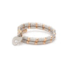 Jewelove™ Rings Women's Band only Flexible 2-row Platinum & Rose Gold Ring with Diamond Cut Balls JL PT 721