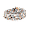 Jewelove™ Rings Women's Band only Flexible 3-row Platinum & Rose Gold Ring with Diamond Cut Balls JL PT 722