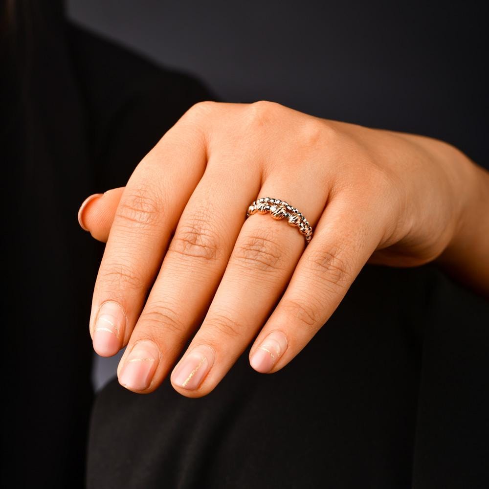 Real 24K Yellow Gold Ring For Women Female Weave Bell Heart Charm Gold Ring  | eBay