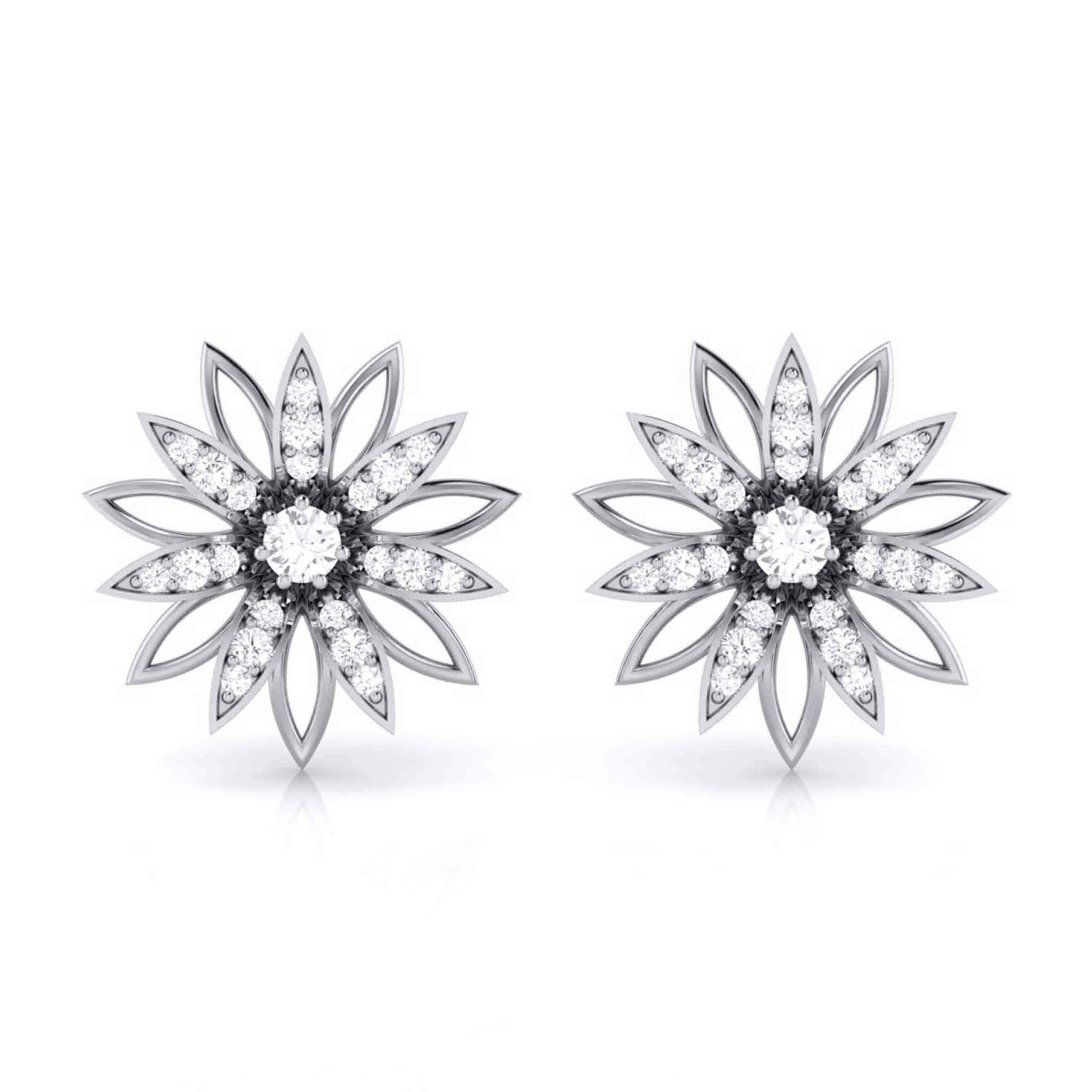 Jewelove™ Earrings Flower Design Platinum Diamond Earrings JL PT E MST 23