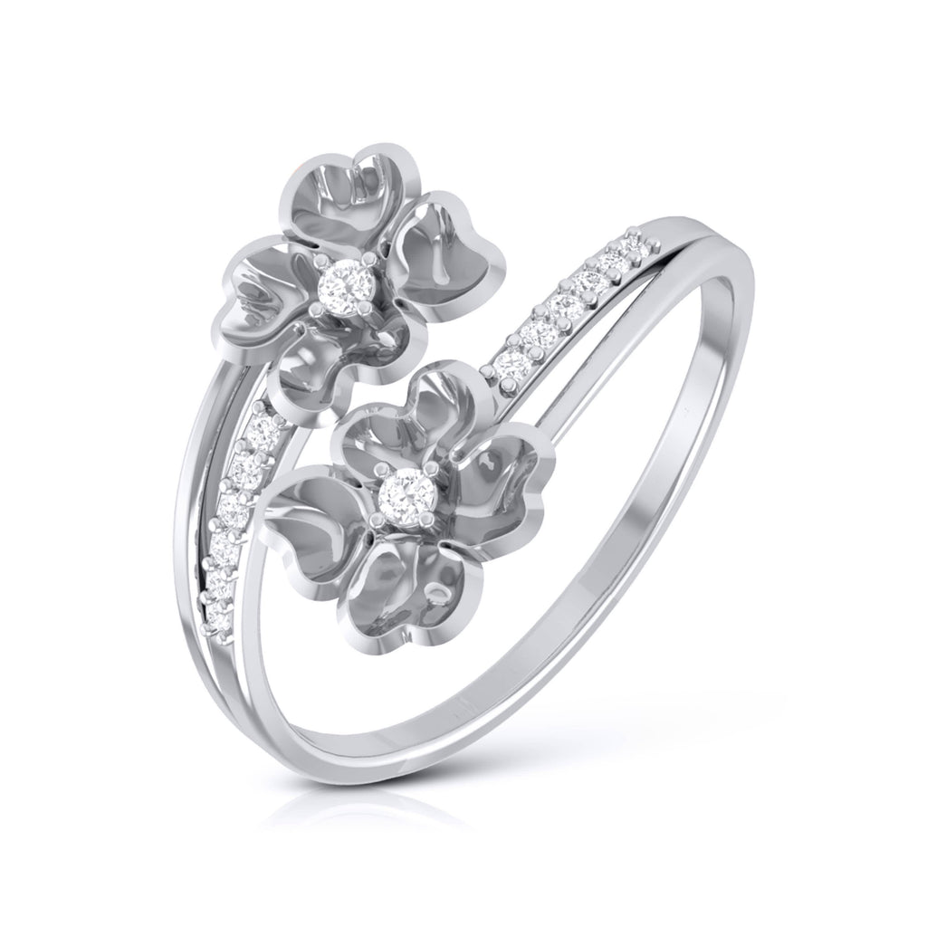 Jewelove™ Rings SI IJ / Women's Band only Flowery Platinum Ring for Women JL PT LR 41