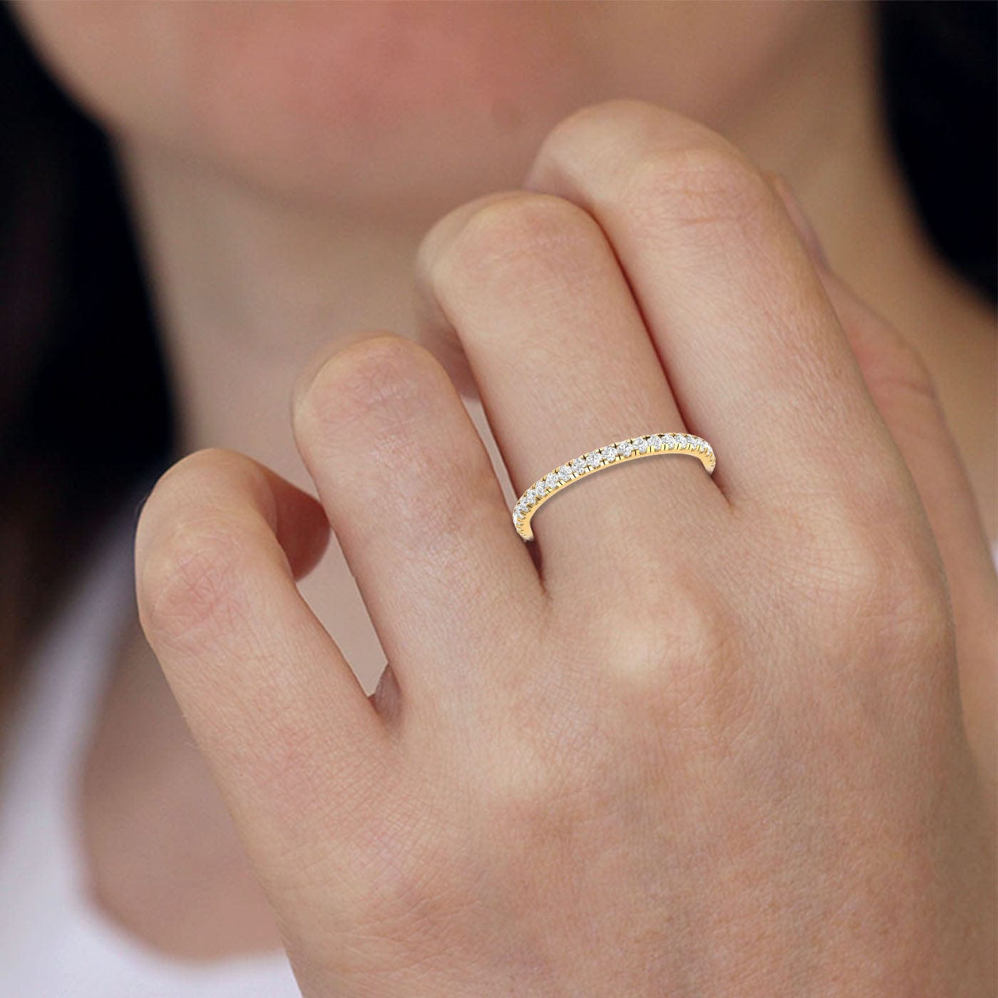 Eternity Yellow Gold Diamond Wedding Ring for Women JL AU RD RN 9287Y