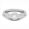 Jewelove™ Rings Full Halo Diamond Solitaire Engagement Ring for Women in Platinum JL PT 481