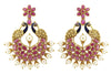 Gold Ruby Earrings - Gold Chand Bali Earrings With Rubies & Pearls Designed As Peacock JL AU 108
