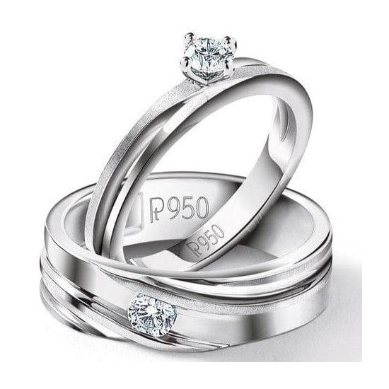 American Diamond Classic Love And Blank Love Couple Rings – Spring Jewellers