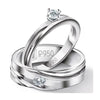 Jewelove™ Rings Both / SI IJ Groovy Platinum Couple Rings with Single Diamonds JL PT 614