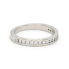 Side View of Half Eternity Platinum Wedding Band with Diamonds set in Channel Setting SJ PTO 244