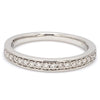 Front View of Half Eternity Platinum Wedding Band with Pave Setting Diamonds JL PT 678