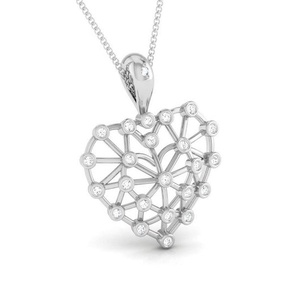 Front Side View of Platinum Infinity Heart Pendant with Diamonds JL PT P 8219