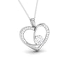 Front Side View of Platinum Infinity Heart Pendant with Diamonds JL PT P 8220