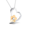 Jewelove™ Pendants Hearty with a Flower Platinum Pendant with Diamonds JL PT P 8110