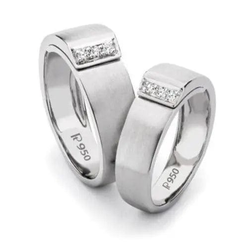 Heavy Platinum Love Bands with Diamonds SJ PTO 126 in India