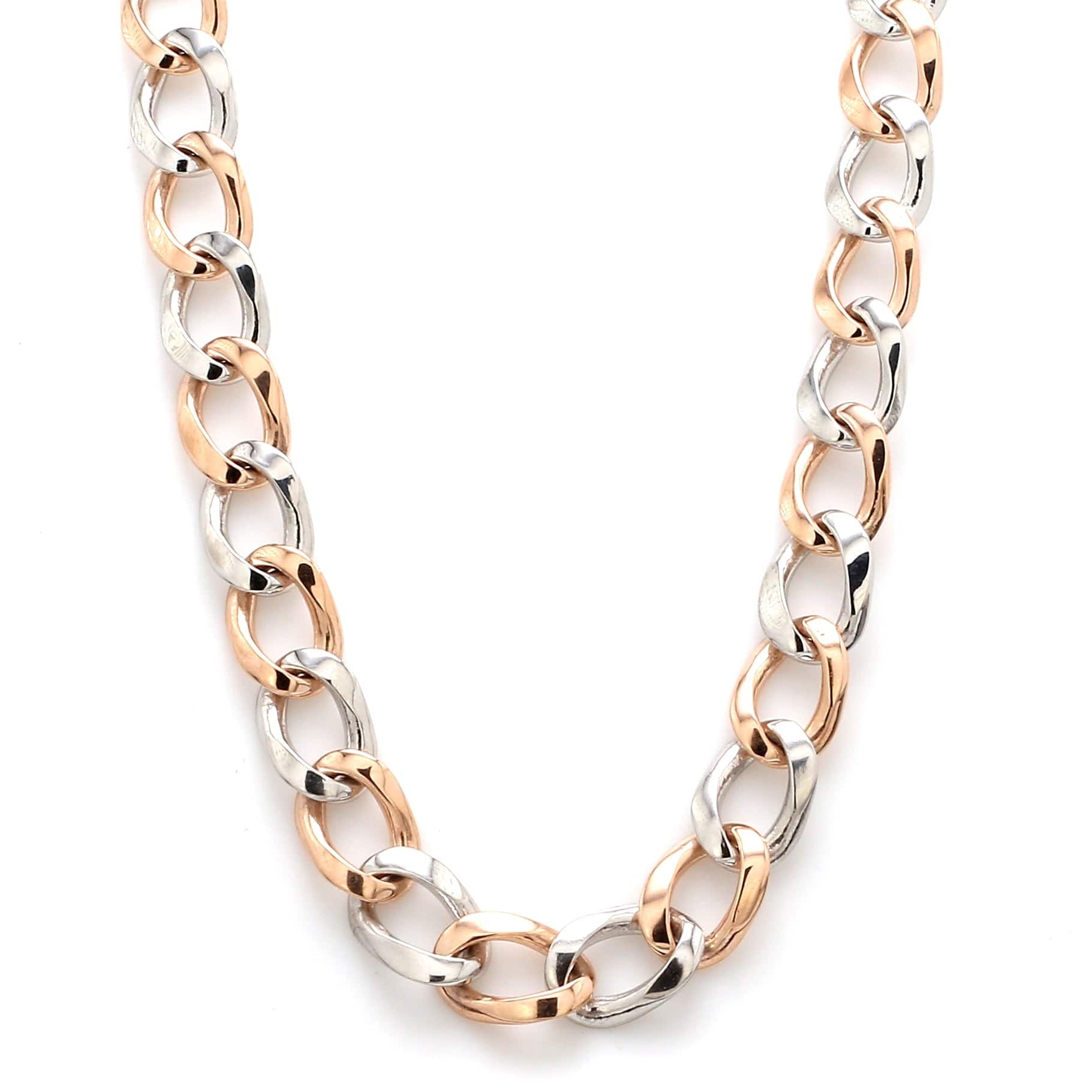 Rose Gold Mens 20 Inch Gold Belcher Chain Big Gold Chains For Sale